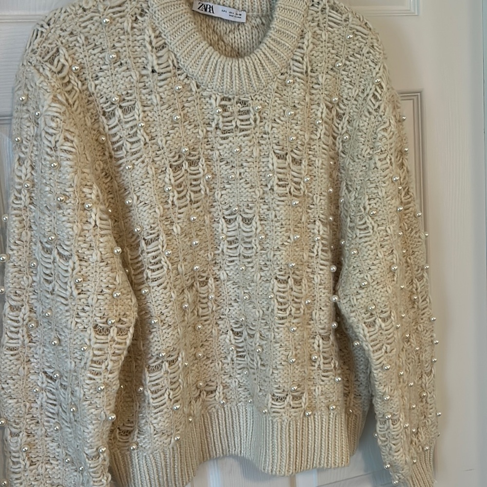 Zara pearls sweater top